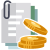 document with coins